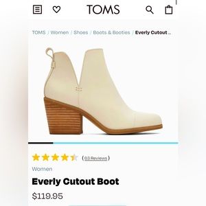 Brand New Beige Toms Everly Booties